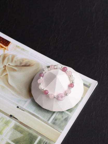 Rose Quartz, Kunzite, Lavender Rose Quartz & White Jadeite — Miura Ping An Kou | 8mm (Elastic)