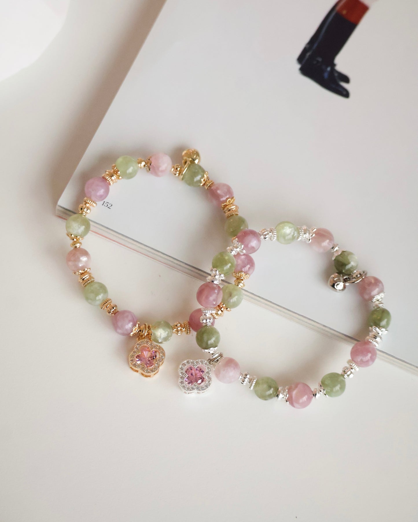 *Instocks* 8mm + 10mm Cordelia Twin: Pink Purple Emerald Mica & Green Emerald Mica