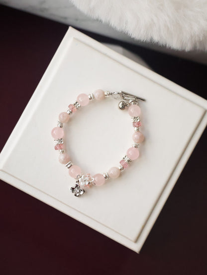 *Instocks*  Pink Reverie - 8mm Strawberry Quartz, Pink Purple Emerald Mica, Rose Quartz(Elastic)