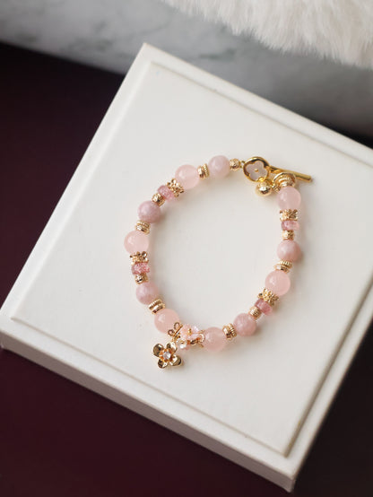 *Instocks*  Pink Reverie - 8mm Strawberry Quartz, Pink Purple Emerald Mica, Rose Quartz(Elastic)