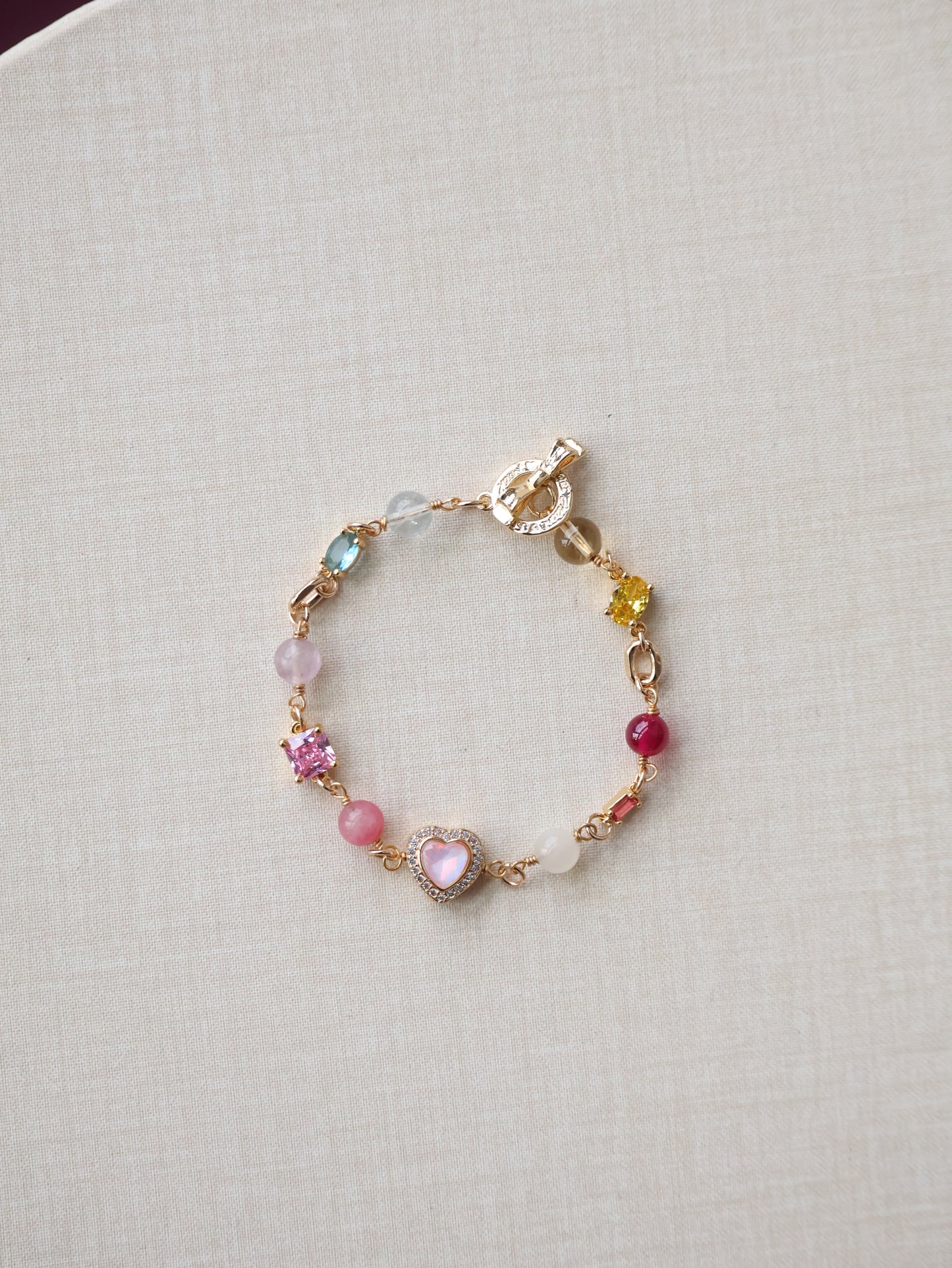 *Instocks* Duobao Chain with Heart Charm and Gem Charms(OT Clasp)