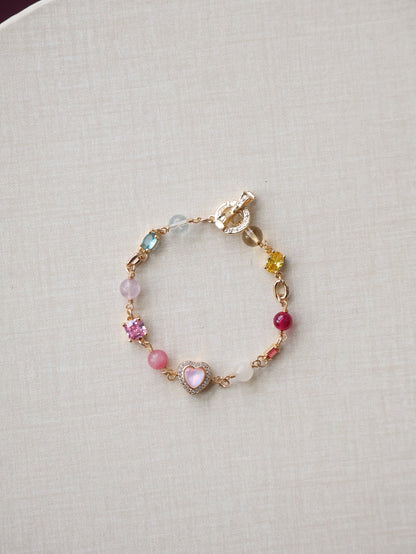 *Instocks* Duobao Chain with Heart Charm and Gem Charms(OT Clasp)
