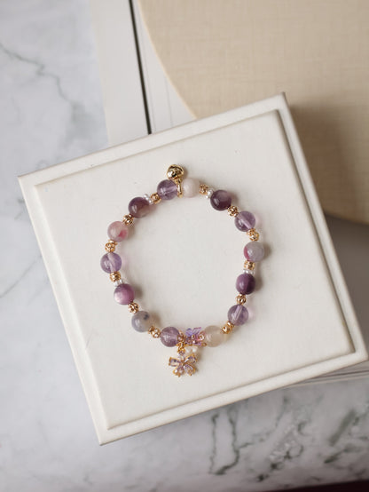 *Instocks* Twilight Sparkle - 8mm Amethyst, Unicorn Stone, Lepidolite (Elastic)