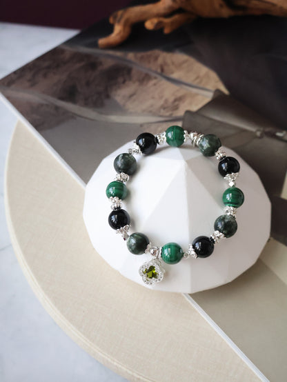 *Instocks* 8mm/10mm Cordelia Twin: Malachite, Seraphinite, Black Tourmalline