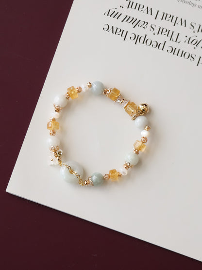 *Instocks*  Everfae 平安扣 Ping An Kou Series - 8mm Green Jadeite, Citrine, White Conch (Elastic)