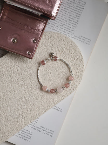 *Instocks* Orianna Bangles Series: 8mm Strawberry Quartz, Rose Quartz