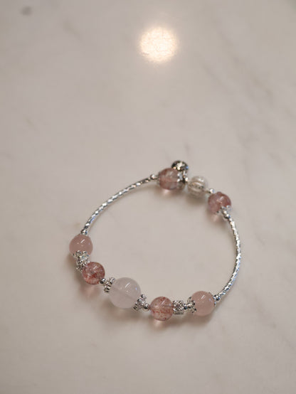*Instocks* Orianna Bangles Series: 8mm Strawberry Quartz, Rose Quartz