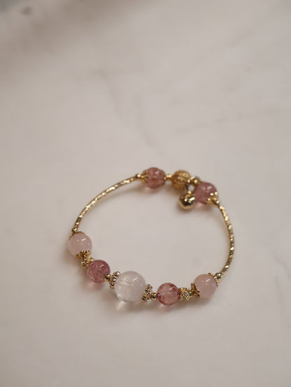 *Instocks* Orianna Bangles Series: 8mm Strawberry Quartz, Rose Quartz