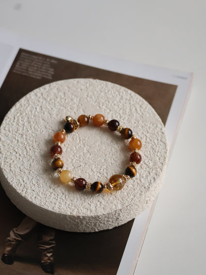 *Instocks* 8mm Miel Honey Andesie Labradorite, Tiger's Eye, Citrine, Black Gold Super 7