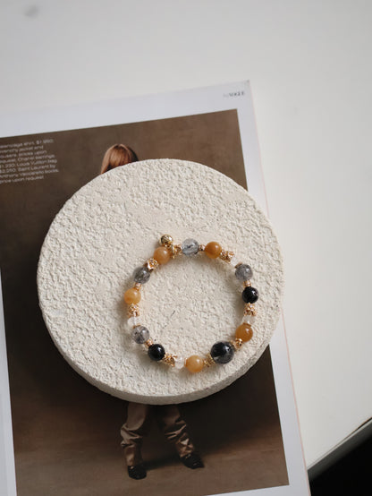 *Instocks* 8mm Miel Husky Hypersthene, Clear Quartz, Andesine Labradorite, Herkimer Diamond