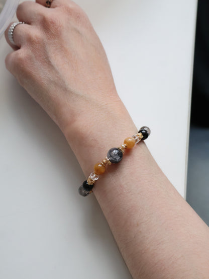 *Instocks* 8mm Miel Husky Hypersthene, Clear Quartz, Andesine Labradorite, Herkimer Diamond