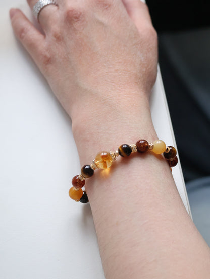 *Instocks* 8mm Miel Honey Andesie Labradorite, Tiger's Eye, Citrine, Black Gold Super 7