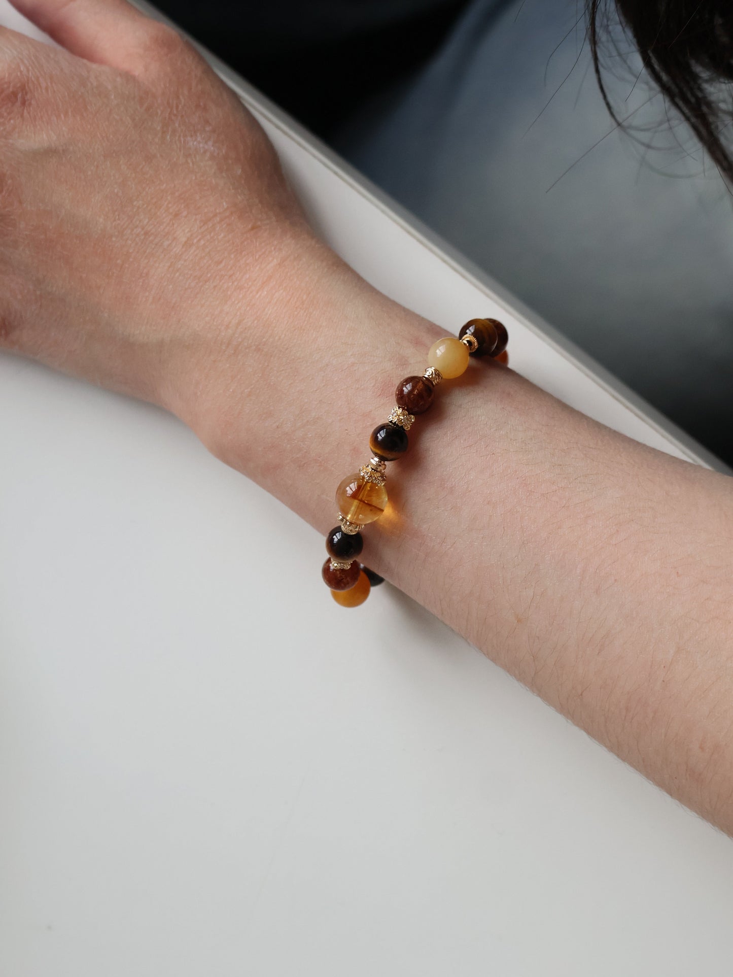 *Instocks* 8mm Miel Honey Andesie Labradorite, Tiger's Eye, Citrine, Black Gold Super 7