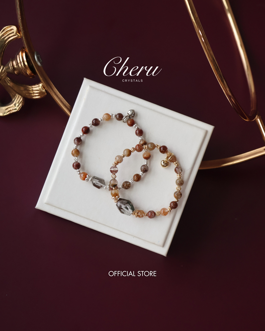 *Instocks*  - 6mm Garden Quartz Stacker with Garden Quartz Freeform (Elastic)