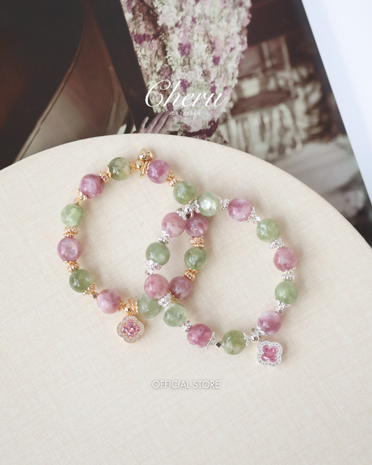 *Instocks* 8mm + 10mm Cordelia Twin: Pink Purple Emerald Mica & Green Emerald Mica