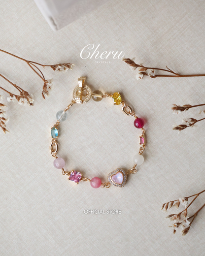 *Instocks* Duobao Chain with Heart Charm and Gem Charms(OT Clasp)