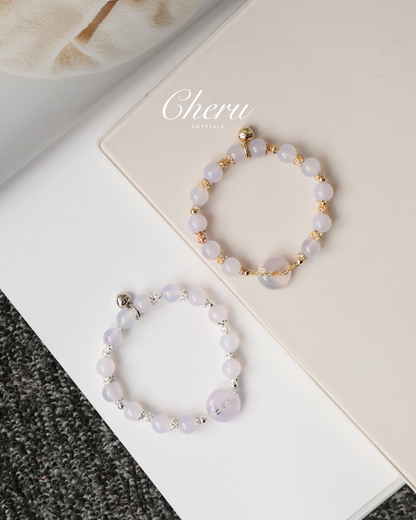 Lilac Chalcedony Crystal Bracelet — Annika Ping An Kou | 8mm (Elastic)