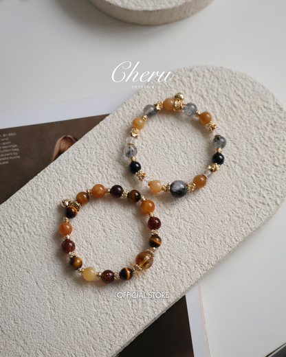 *Instocks* 8mm Miel Honey Andesie Labradorite, Tiger's Eye, Citrine, Black Gold Super 7