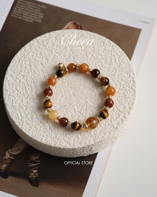 *Instocks* 8mm Miel Honey Andesie Labradorite, Tiger's Eye, Citrine, Black Gold Super 7