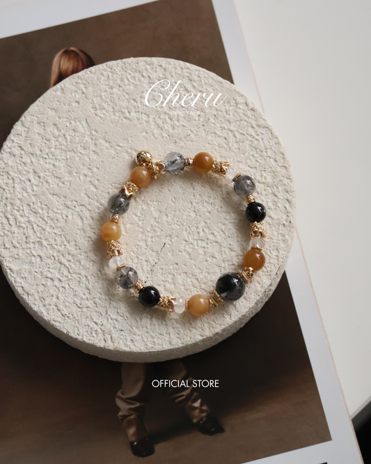 *Instocks* 8mm Miel Husky Hypersthene, Clear Quartz, Andesine Labradorite, Herkimer Diamond